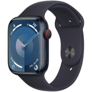 Apple Watch Series 9 Aluminum 45mm GPS NFC IP6X Stainless Steel Case Midnight με Midnight Sport Band