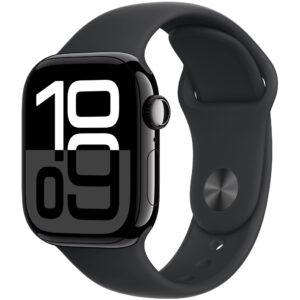 Apple Watch Series 10 Aluminum 42mm GPS NFC IP6X Aluminum Case Jet Black με Sport Band Black