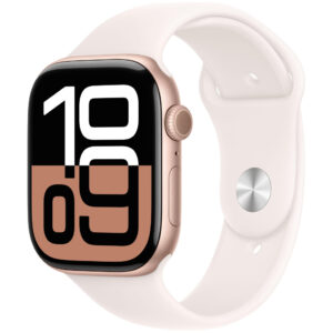 Apple Watch Series 10 Aluminum 46mm GPS NFC IP6X Aluminum Case Rose Gold με Sport Band Light Blush