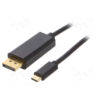 Καλώδιο σύνδεσης Akyga AK-AV-16 USB-C σε DisplayPort 4Κ 60Hz Μαύρο 1.8m