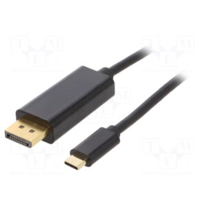 Καλώδιο σύνδεσης Akyga AK-AV-16 USB-C σε DisplayPort 4Κ 60Hz Μαύρο 1.8m