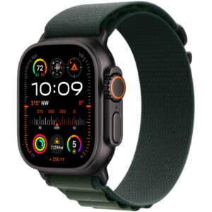 Apple Watch Ultra 2 49mm GPS eSIM NFC IP6X Titanium Case με Dark Green Alpine Loop