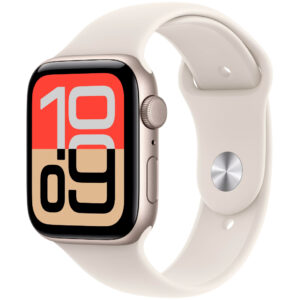 Apple Watch SE 3 (2025) Aluminum 44mm GPS NFC 5 ATM Aluminum Case Starlight με Sport Band Starlight