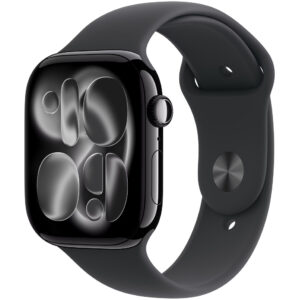 Apple Watch Series 11 (2025) Aluminum 46mm GPS NFC IP6X  Aluminum Case Jet Black με Sport Band Black