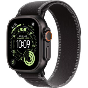 Apple Watch Ultra 3 49mm GPS eSIM NFC IP6X Titanium Case Black με Charcoal Trail Loop