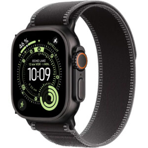 Apple Watch Ultra 3 49mm GPS eSIM NFC IP6X Titanium Case Black με Charcoal Trail Loop