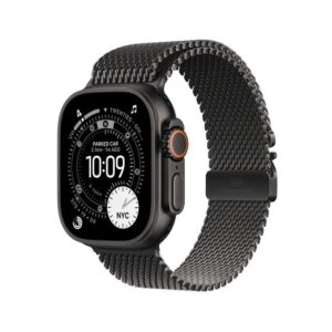 Apple Watch Ultra 3 49mm GPS eSIM NFC IP6X Titanium Case Black με Black Titanium Milanese Loop