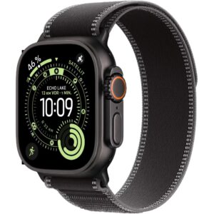 Apple Watch Ultra 3 49mm GPS eSIM NFC IP6X Titanium Case Black με Charcoal Trail Loop