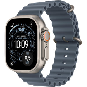 Apple Watch Ultra 3 49mm GPS eSIM NFC IP6X Natural Titanium Case με Anchor Blue Ocean Band