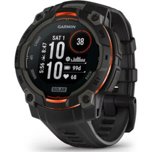 Garmin Instinct 3 Solar Aluminium 45mm GPS NFC 10 ATM Black με Black Band