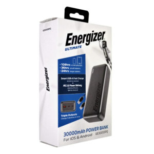 Power Bank Energizer UE30055PQ 30000mAh PD22.5W Fast Charge με 2xUSB-C 1xUSB-A και LED Ένδειξη Μπαταρίας Μαύρο