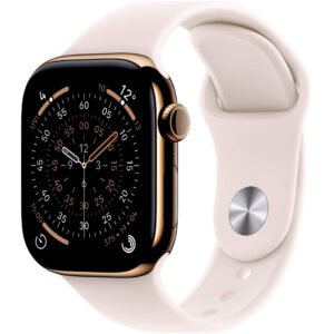 Apple Watch Series 11 5G (2025) Aluminum 42mm GPS eSIM NFC IP6X Aluminum Case Gold με Light Blush Sport Band