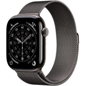 Apple Watch Series 11 5G (2025) Aluminum 46mm GPS eSIM NFC IP6X Aluminum Case Slate με Slate Milanese Loop